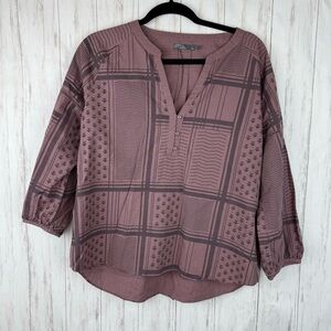 Prana purple v button front blouse Medium